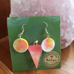 NWT earrings and necklace set galaxy handmade